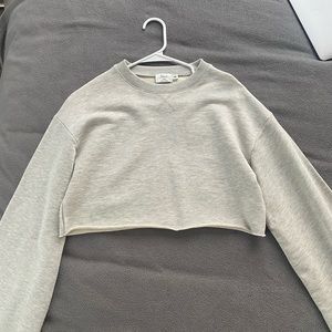 Cropped Crewneck W/ Flared Sleeves